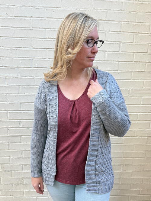 Textured Drop Shoulder Cardigan