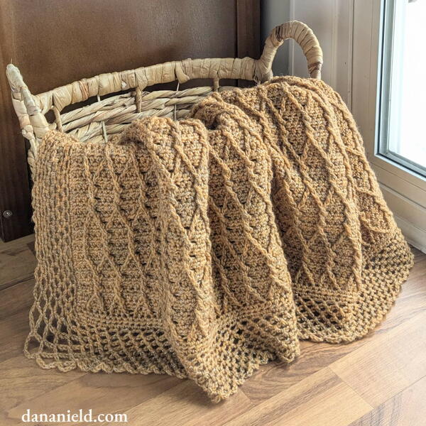 Golden Trellis Crochet Baby Blanket