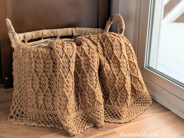 Golden Trellis Crochet Baby Blanket