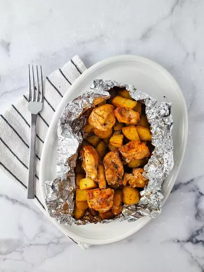 Air Fryer Chicken And Potatoes
