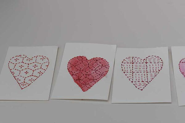 Sashiko Paper Hearts