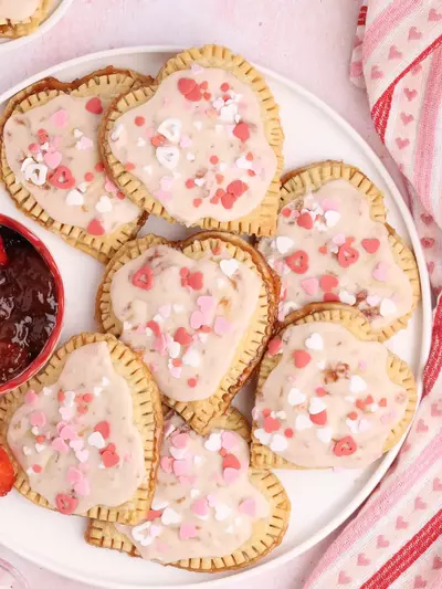 Heart Shaped Strawberry Hand Pies With Pie Dough
