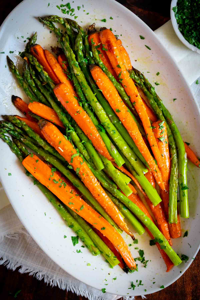 Roasted Carrots And Asparagus