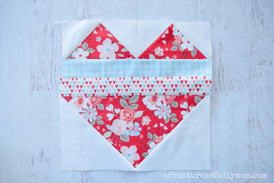 Heart Quilt Block With Stripes