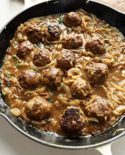 French Onion Meatballs