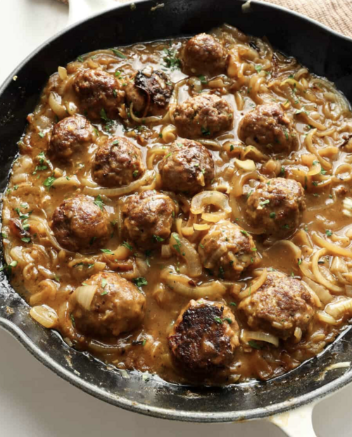 French Onion Meatballs