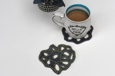 Sashiko Applique Denim Coasters