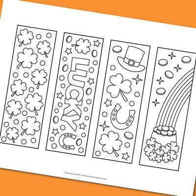 Printable St. Patrick’s Day Coloring Bookmarks