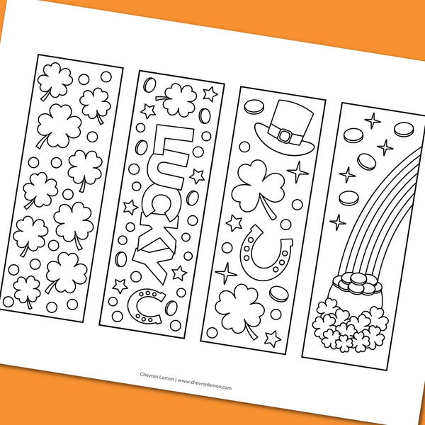 Printable St. Patrick’s Day Coloring Bookmarks