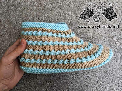 Flat Knit Slipper Booties