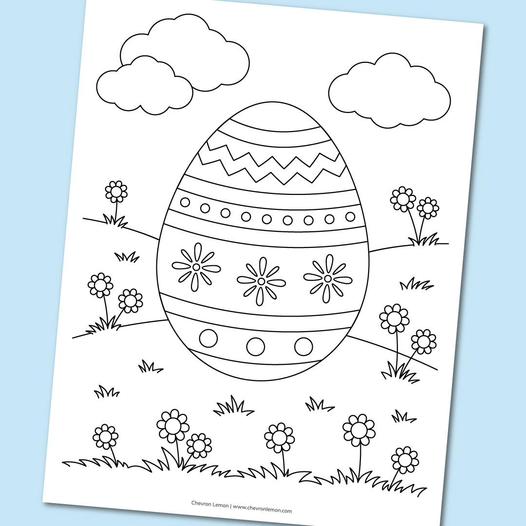 Printable Egg On The Grass Coloring Page | AllFreePaperCrafts.com
