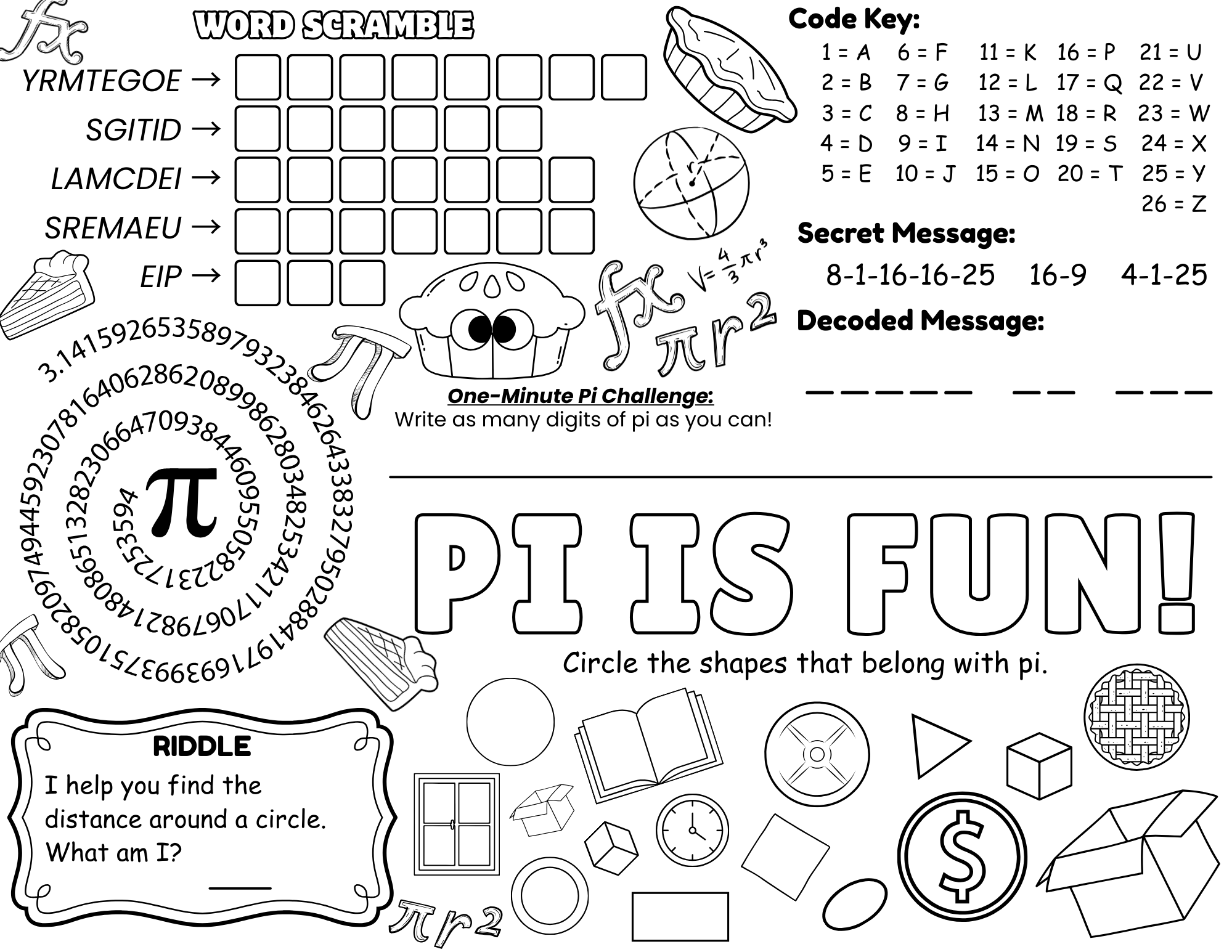 Free And Fun Pi Day Activities | AllFreeKidsCrafts.com