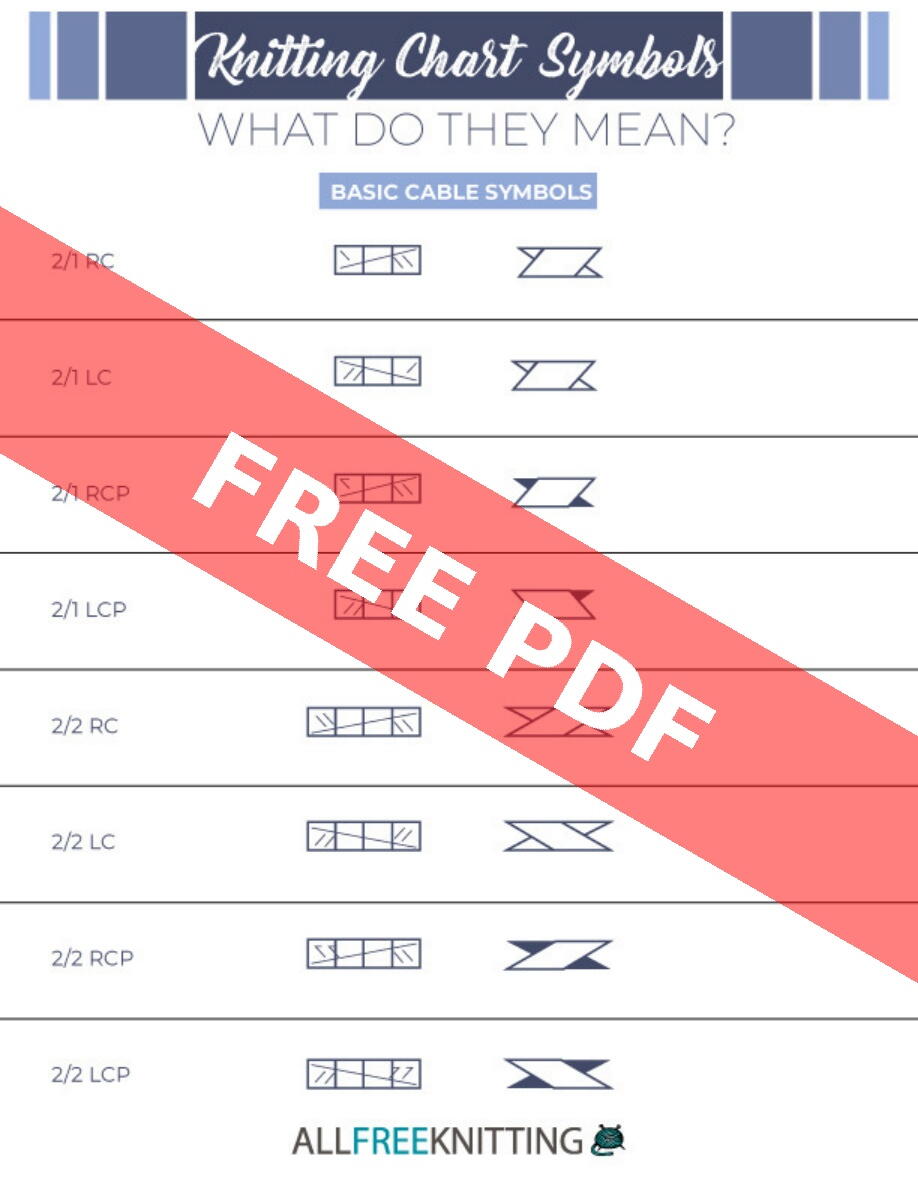 Knitting Chart Symbols Cheat Sheet | AllFreeKnitting.com