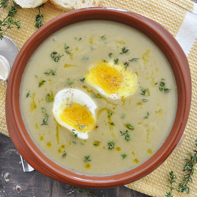 The Famous Garlic Soup From Barcelona Spain