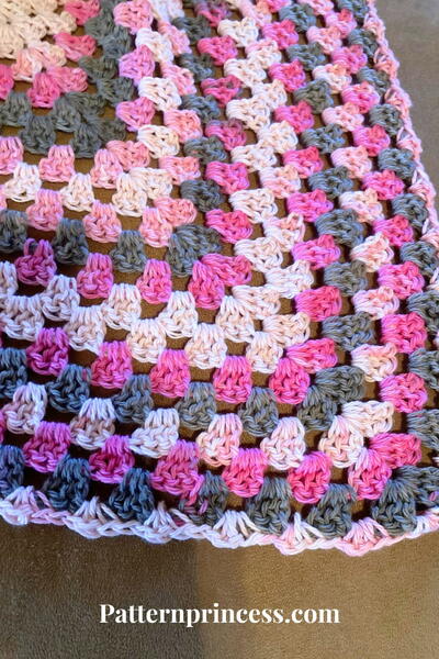 Sweet Berry Continuous Granny Square Baby Blanket
