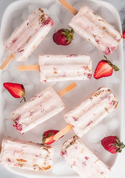 Strawberry Cheesecake Ice Cream Bars