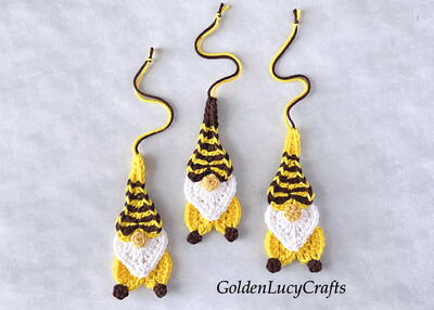 Crochet Bee Gnome Ornament