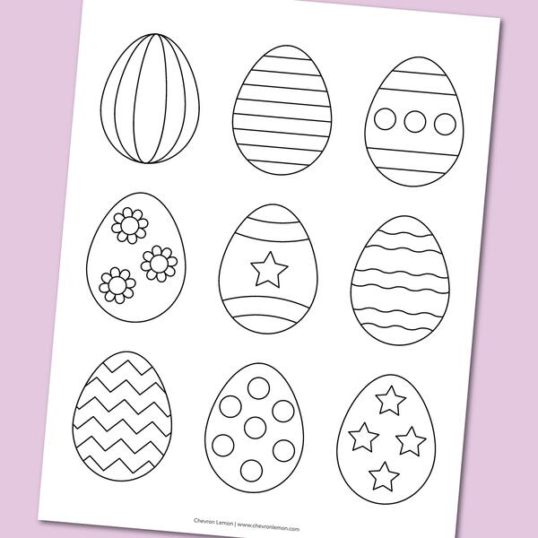 Printable Easter Eggs Coloring Page