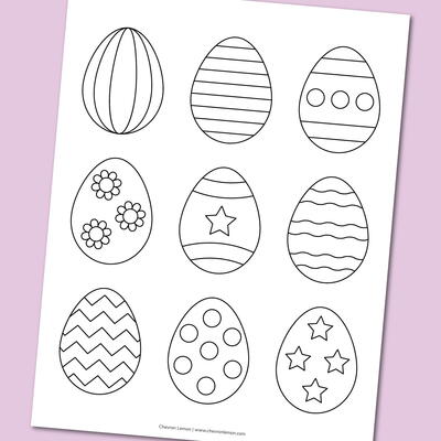 Printable Easter Eggs Coloring Page