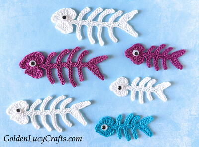 Fishbone Crochet Applique