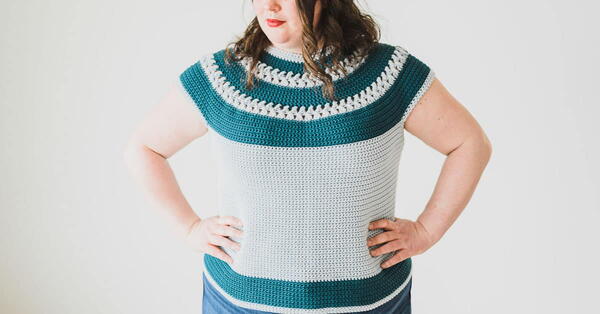 Top Down Crochet Tee With Braids – Free Crochet Pattern