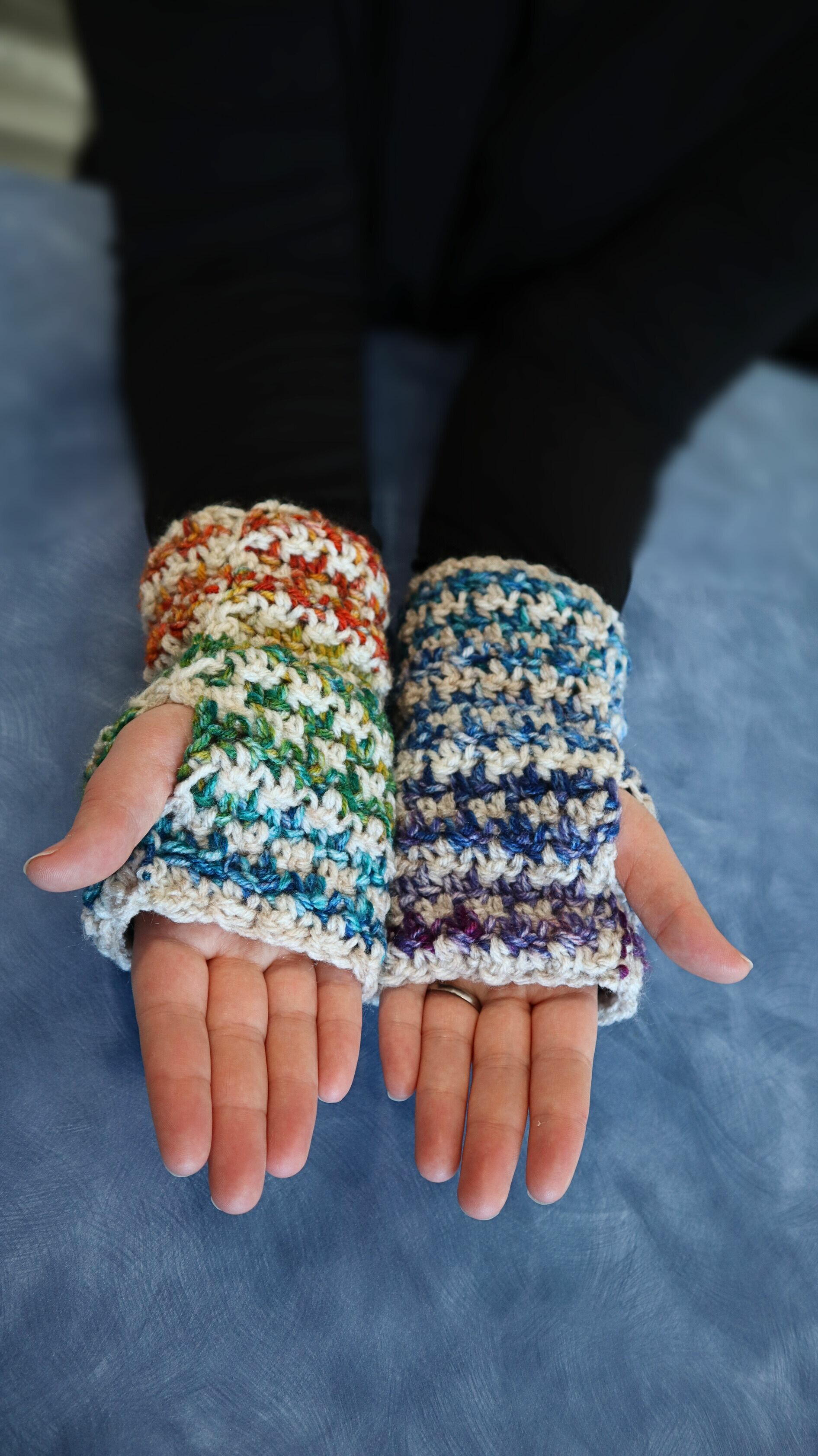 Frost Blossom Wrist Warmers Crochet Pattern | AllFreeCrochet.com
