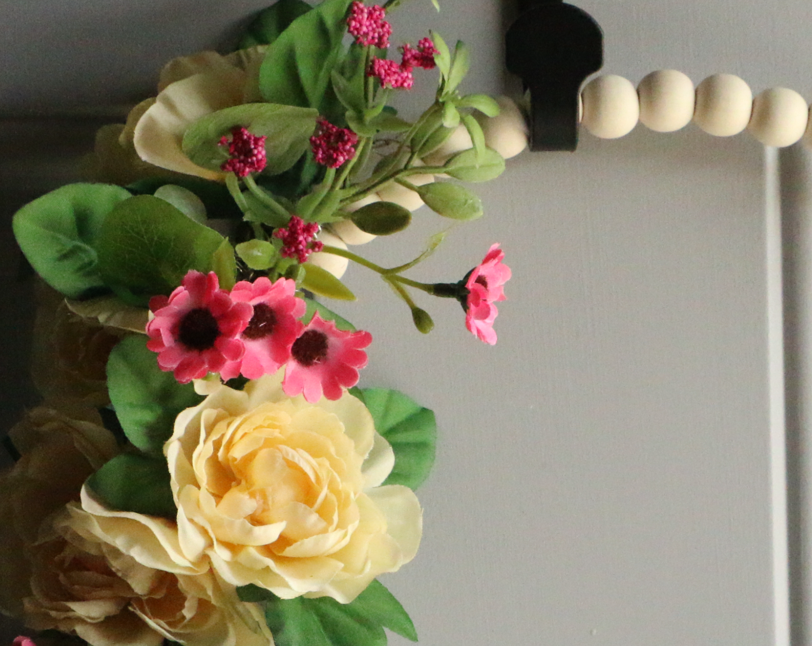 A Touch Of Spring: Faux Rose & Wildflower Beaded Wreath Tutorial ...