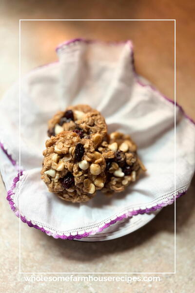Soft & Chewy Cranberry White Chocolate Oatmeal Cookies