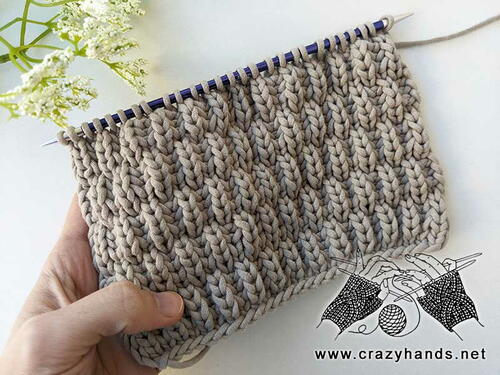 Fisherman’s Rib Stitch In A Checkerboard Pattern