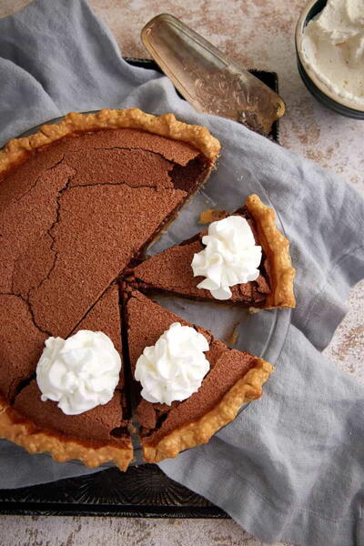 Old-fashioned Chocolate Chess Pie (creamy Center, Crackly Top)