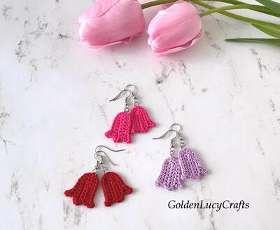 Crochet Tulip Earrings