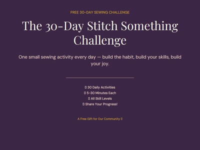 30 Day Sewing "Stitch Something" Challenge