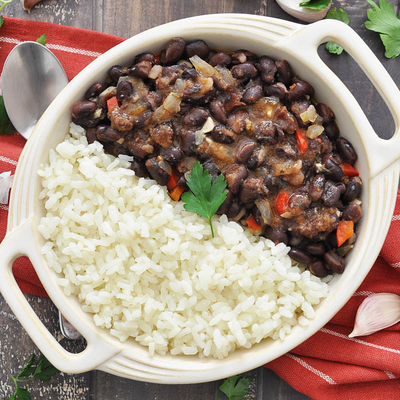 Spanish Black Beans And White Rice | Traditional Moros Y Cristianos Recipe