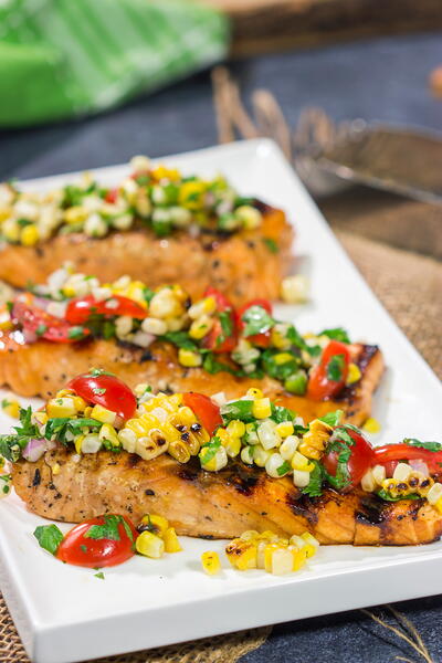 Grilled Salmon With Corn Salsa