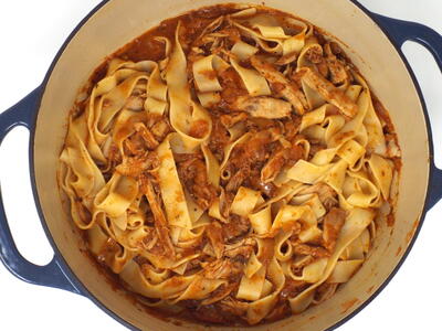 Chicken Thigh Ragu Sauce With Pappardelle Pasta