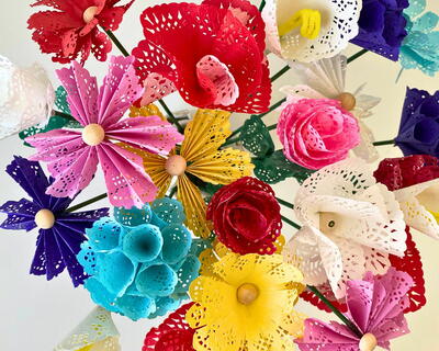 How To Make Flowers With Paper Doilies