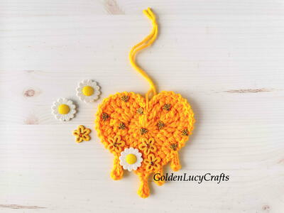 Crochet Honey Heart Ornament