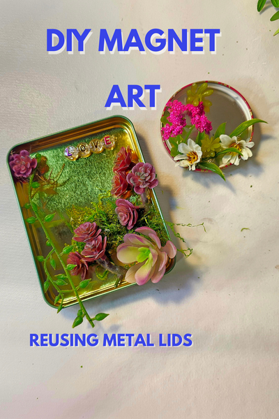 Diy Magnetic Faux Succulent & Floral Lids — Upcycled Fridge Accent