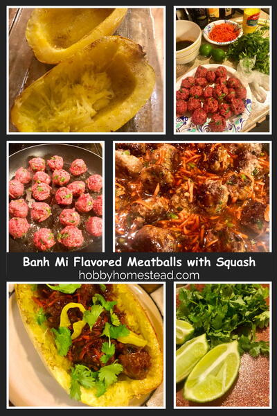Spaghetti Squash With Sweet Soy Pork Meatballs