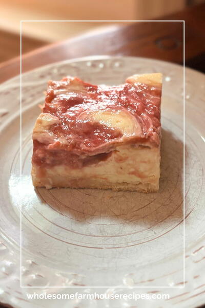 Strawberry Rhubarb Cheesecake Squares Recipe