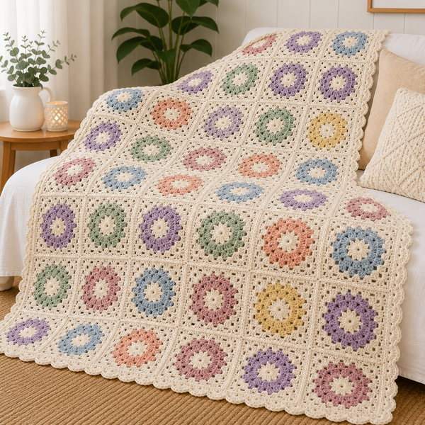 3d Textured Sunburst Daisy Blanket