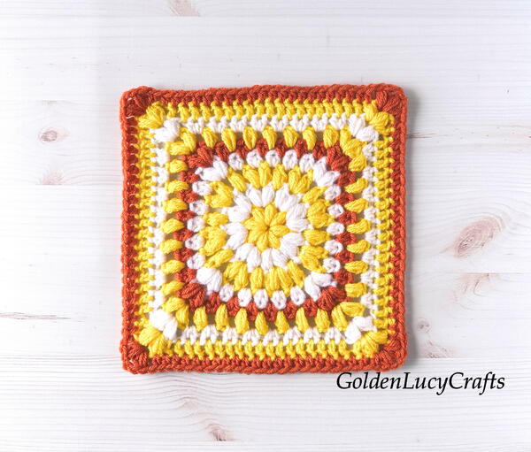 Puff Stitch Square Block