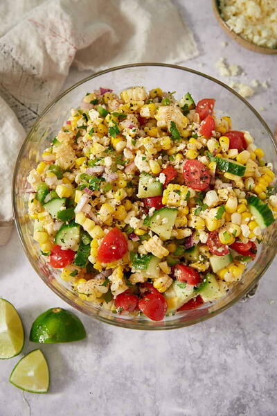 Fresh Corn Salad With Cotija And Lime