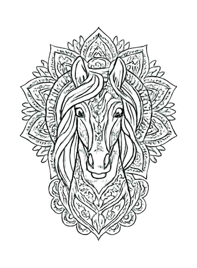 Horse Mandala Coloring Page