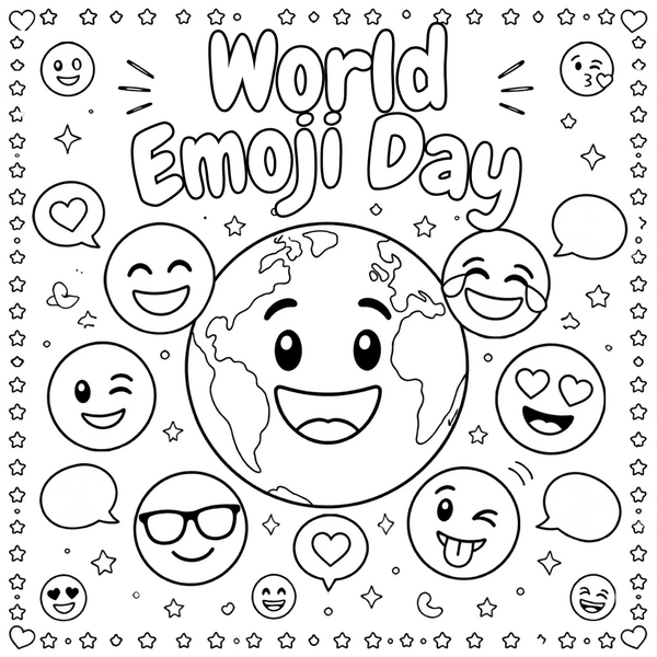 World Emoji Day Coloring Page