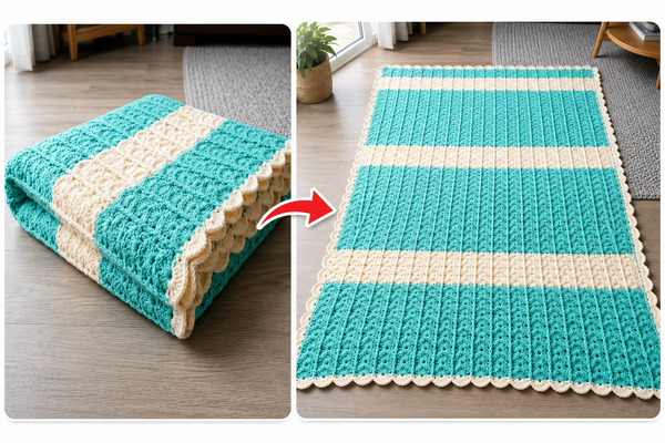 Hidden Turkish Textured Super Warm Crochet Blanket