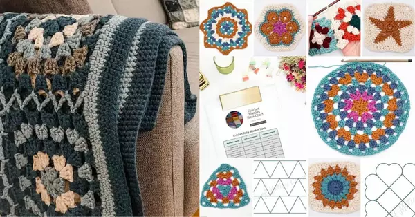 Crochet Granny Square Blankets Using Different Shapes & Patterns