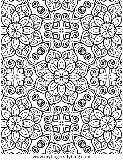 Intricate Floral Mandala Coloring Page
