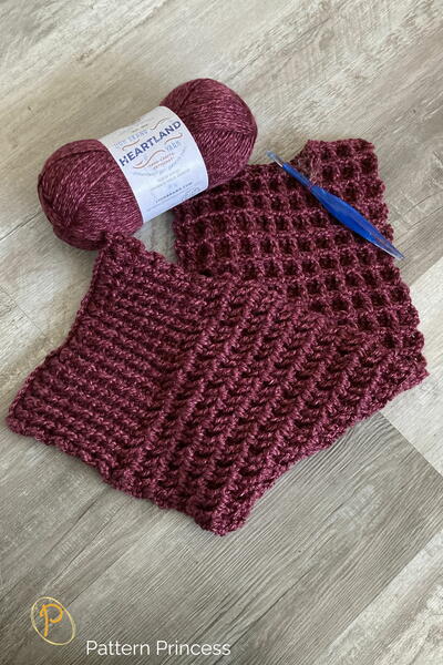 Canyon Ridge Waffle Stitch Crochet Scarf Pattern