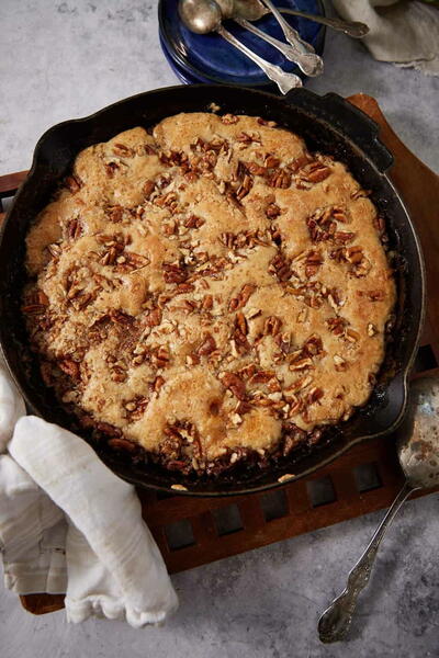 Pecan Pie Cobbler With Bourbon (no Cake Mix)